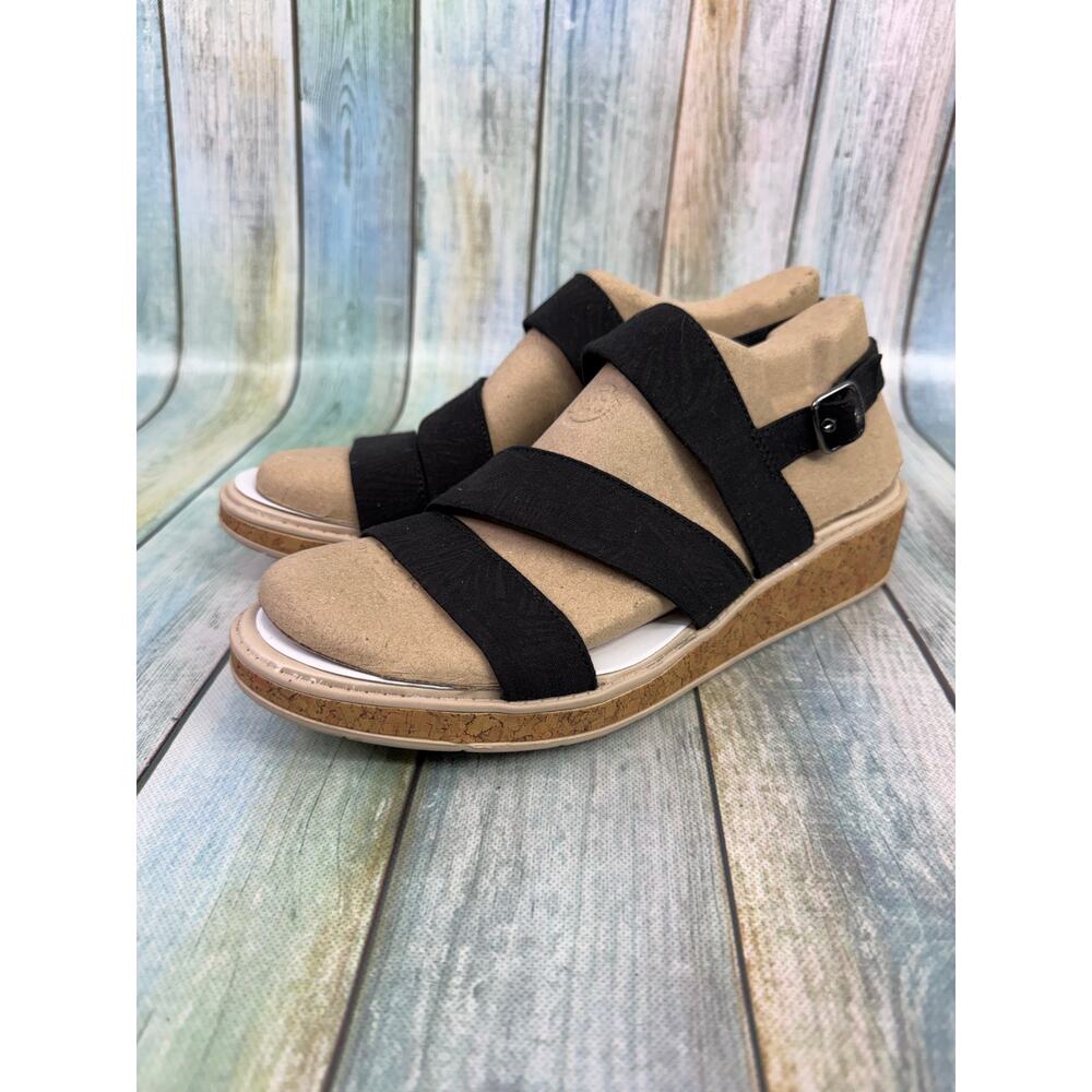 Bzees Bravo Washable Strappy Sandal Wedge Comfort Shoe Women's 11 Stretch